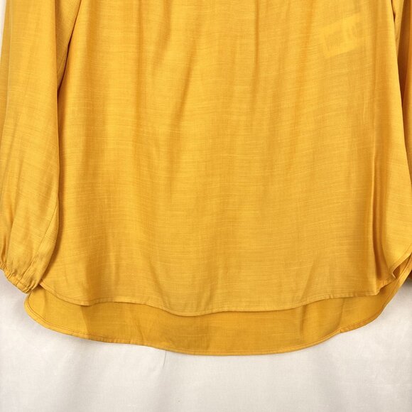 NWT Jones New York Blouse Women’s Medium Mustard Yellow V-Neck Long Sleeve‎ - Picture 5 of 16